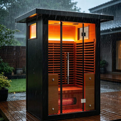 Lugano 2-Person Outdoor Full-Spectrum Infrared Sauna With Aluminum Alloy Exterior & WiFi