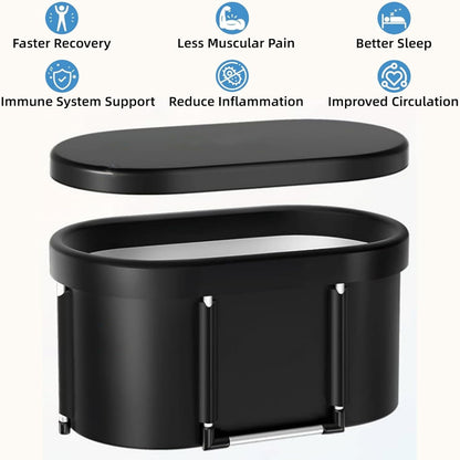 126 Gal Large Oval Ice Bath Tub for Athletes XL Portable Cold Plunge Tub with Cover Multiple Layered Outdoor Recovery Tub, Capacity for Cold Water Therapy Ice Baths at Home Outdoor Gym