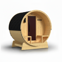 Barrel Sauna Built for Indoor Outdoor Use, 3-5 Person Capacity, 4.5 kW ETL Certified Heater, Pine Construction
