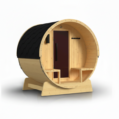 Barrel Sauna Built for Indoor Outdoor Use, 3-5 Person Capacity, 4.5 kW ETL Certified Heater, Pine Construction