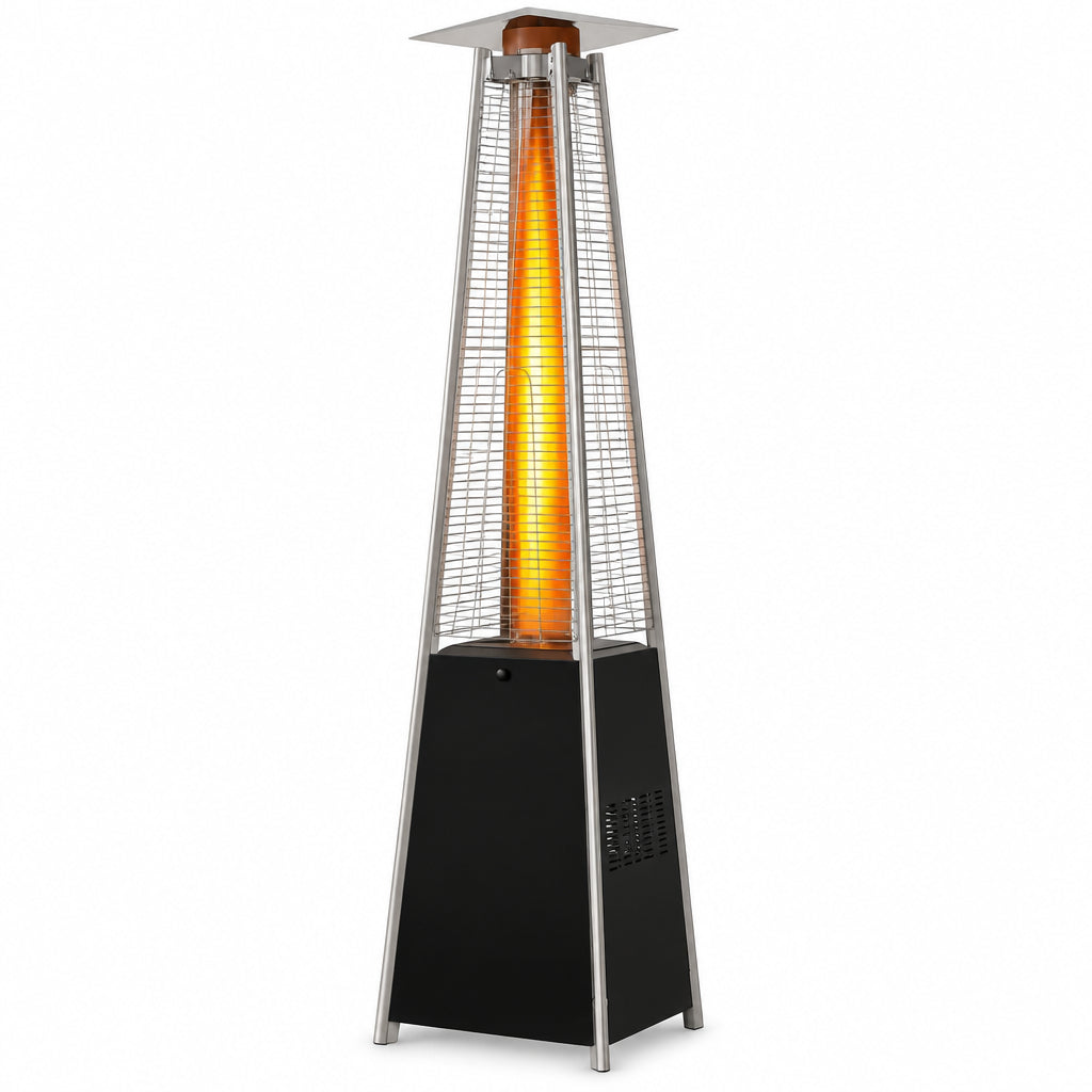 48,000 BTU Black Pyramid Propane Patio Heater with Quartz Glass Tube B ...