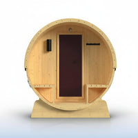 Barrel Sauna Built for Indoor Outdoor Use, 3-5 Person Capacity, 4.5 kW ETL Certified Heater, Pine Construction