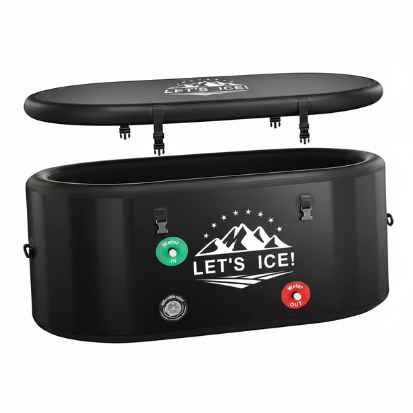Inflatable Cold Plunge Tub Built for Recovery, 216 Gallon Capacity, Insulated Lid, Chiller Compatible